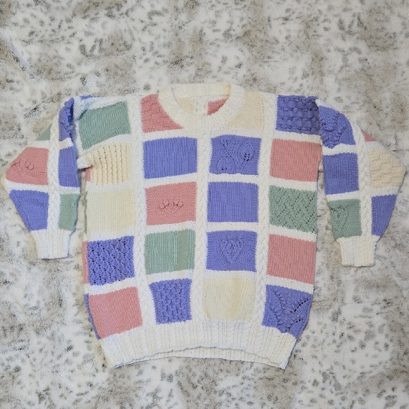 Handmade Sweaters - Handmade Pastel Block Sweater